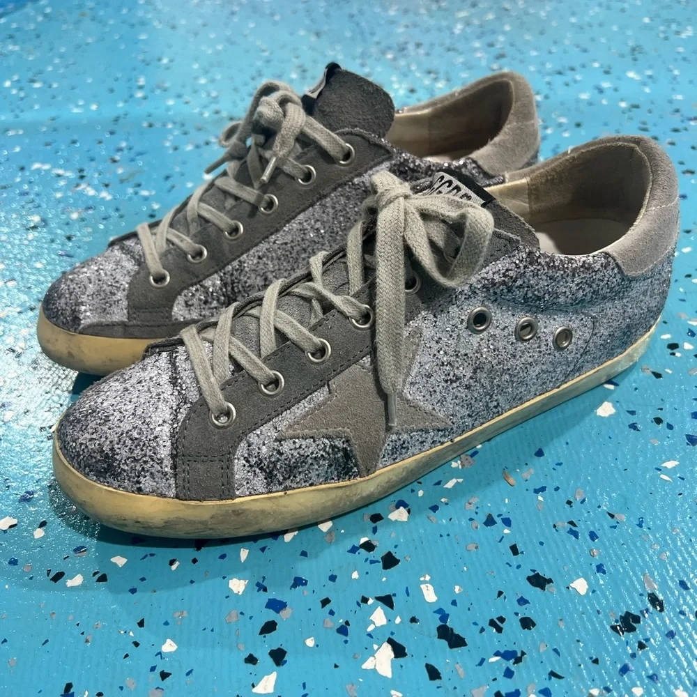 Golden Goose silver/white glitter RARE superstars - Picture 3 of 5